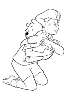 A coloring page of winnie the pooh - group